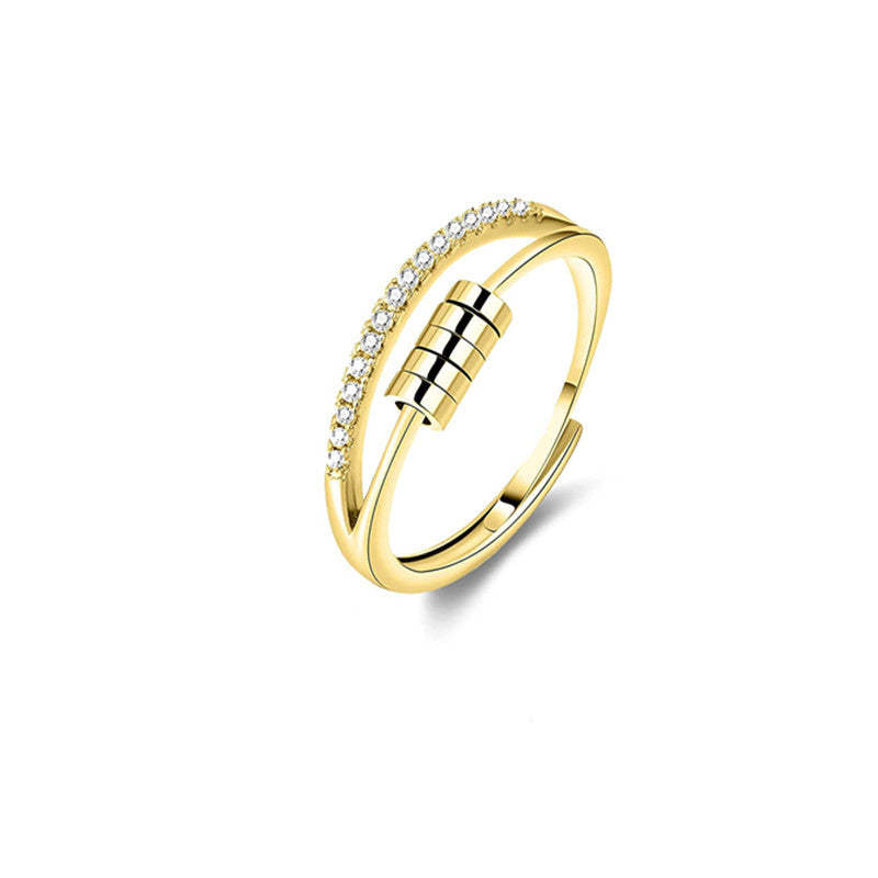 Spinner Ring Adjustable Anxiety Fidget Rings for Relieving Stress Ring Jewelry Gifts - yournamenecklaceau
