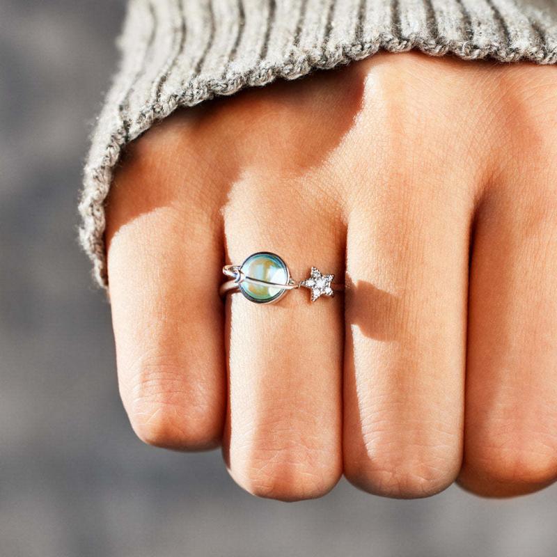 Fidget Ring for Anxiety Adjustable Star Anxiety Relief Spinner Ring Jewelry Gifts - yournamenecklaceau