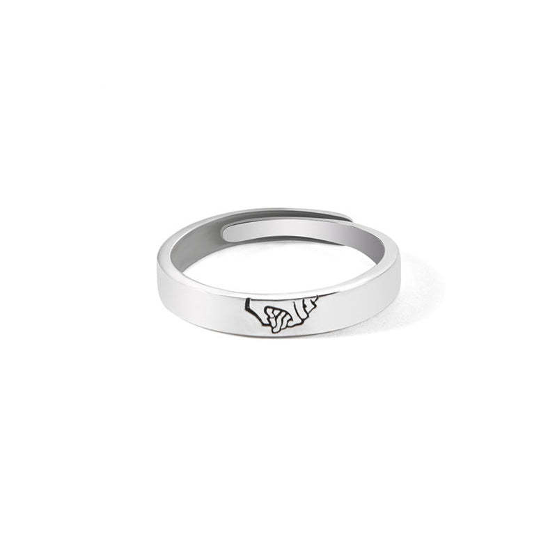 Matching Promise Couple Rings Adjustable Ring for Women Men Lovers Jewelry - yournamenecklaceau