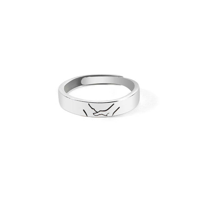 Matching Promise Couple Rings Adjustable Ring for Women Men Lovers Jewelry - yournamenecklaceau