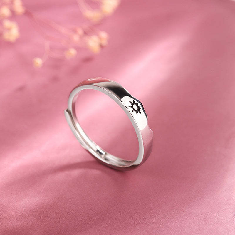 Sun and Moon Couple Rings Matching Promise Ring Adjustable Ring Gift for Lovers - yournamenecklaceau