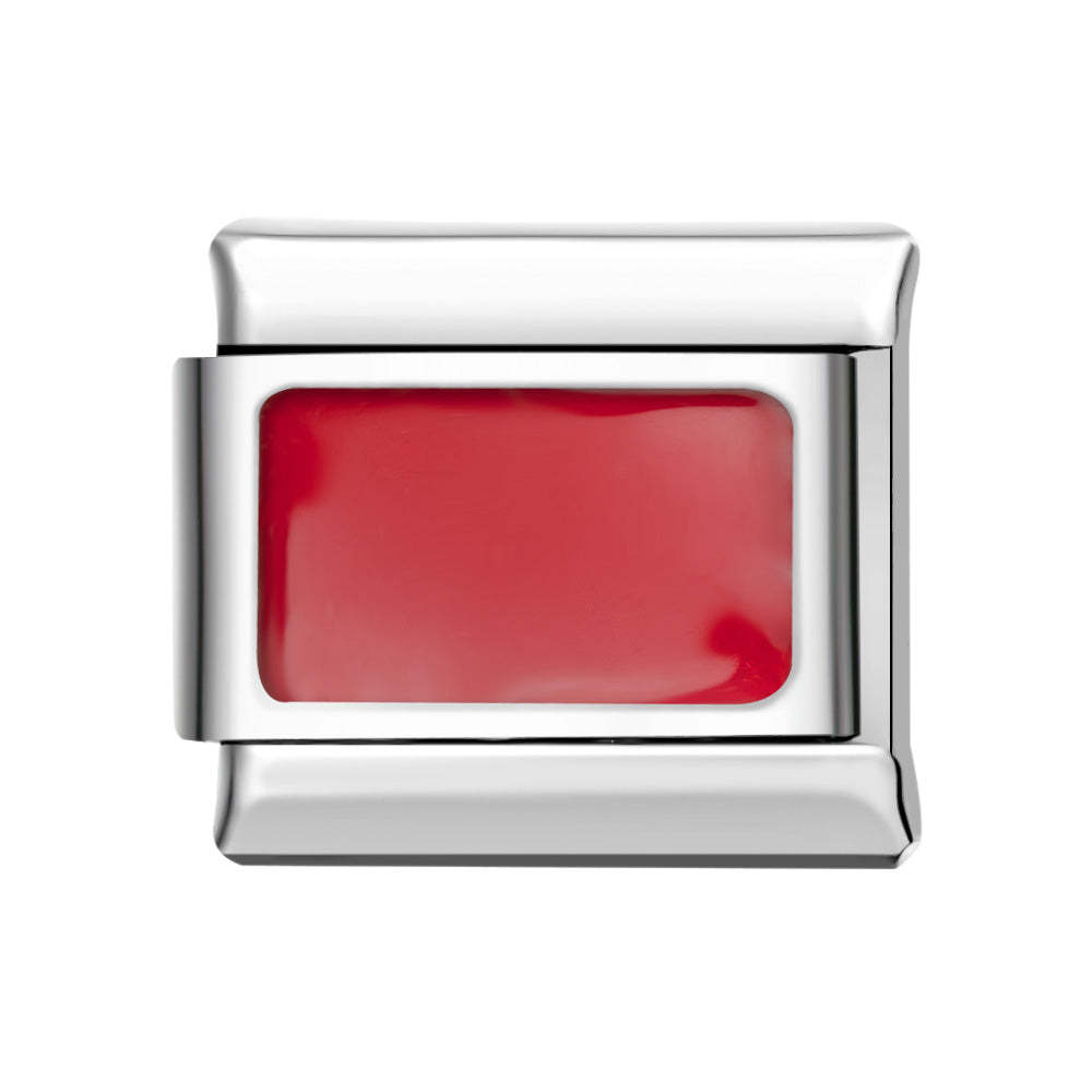 Square Red Italian Charm For Italian Charm Bracelets Composable Link - yournamenecklaceau