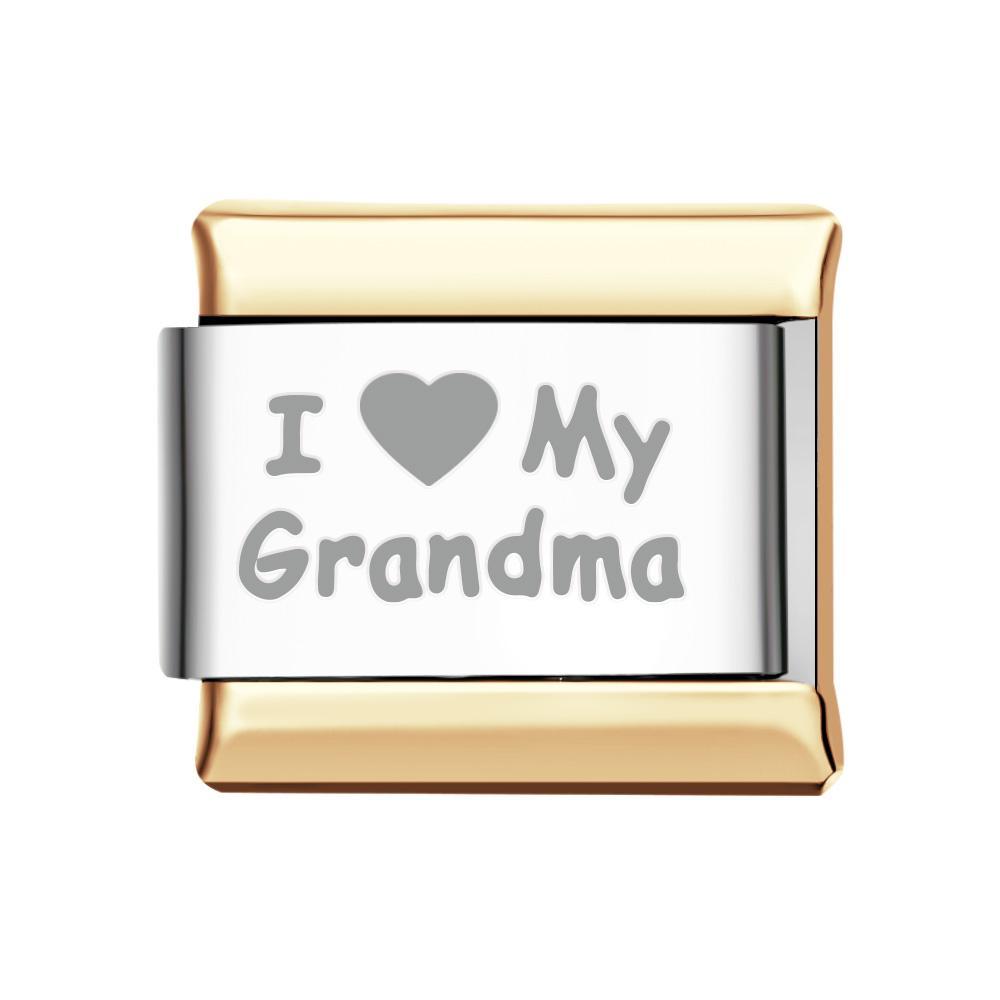 I Love My Grandma Italian Charm For Italian Charm Bracelets Composable Link - yournamenecklaceau