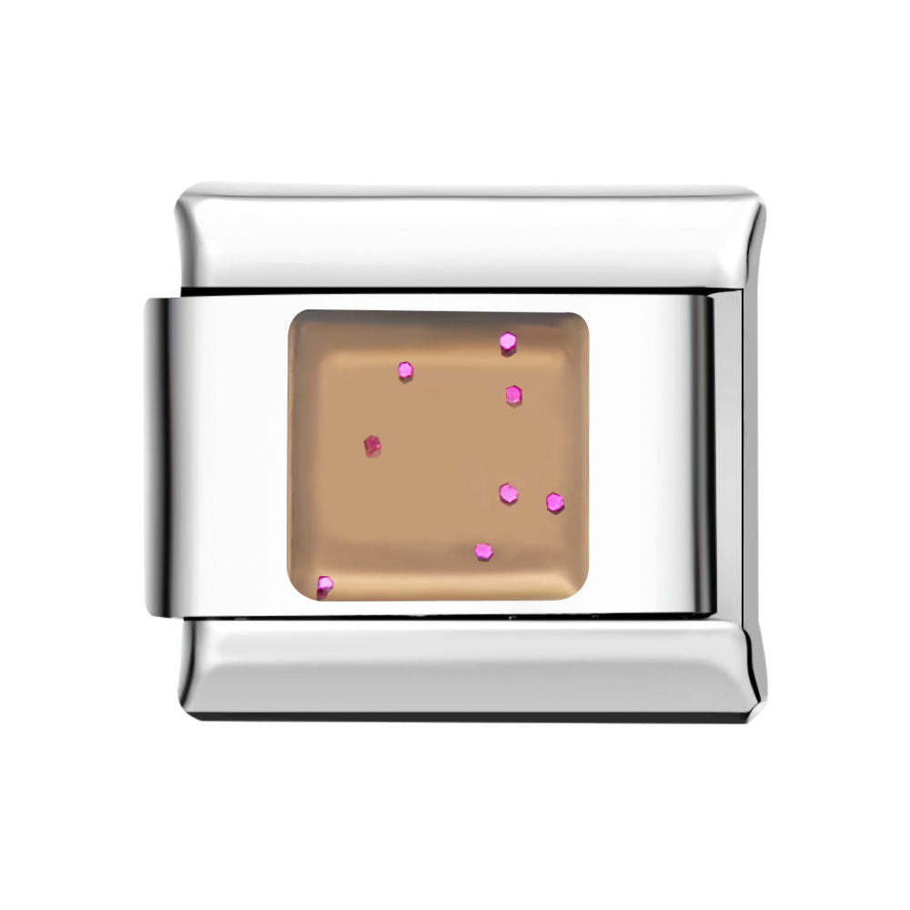 Square Nebula - Star Yellow Italian Charm For Italian Charm Bracelets Composable Link - yournamenecklaceau