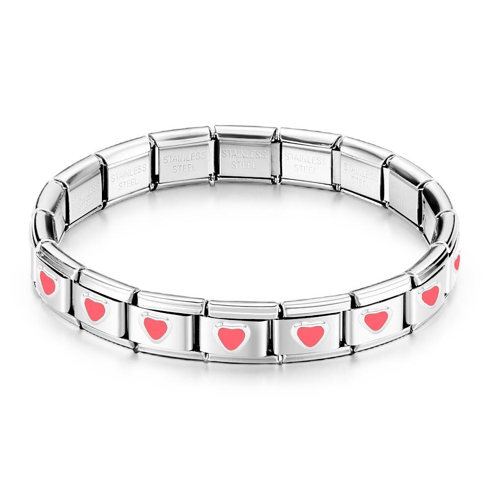 Magenta Love Vintage Italian Charm Bracelet - yournamenecklaceau