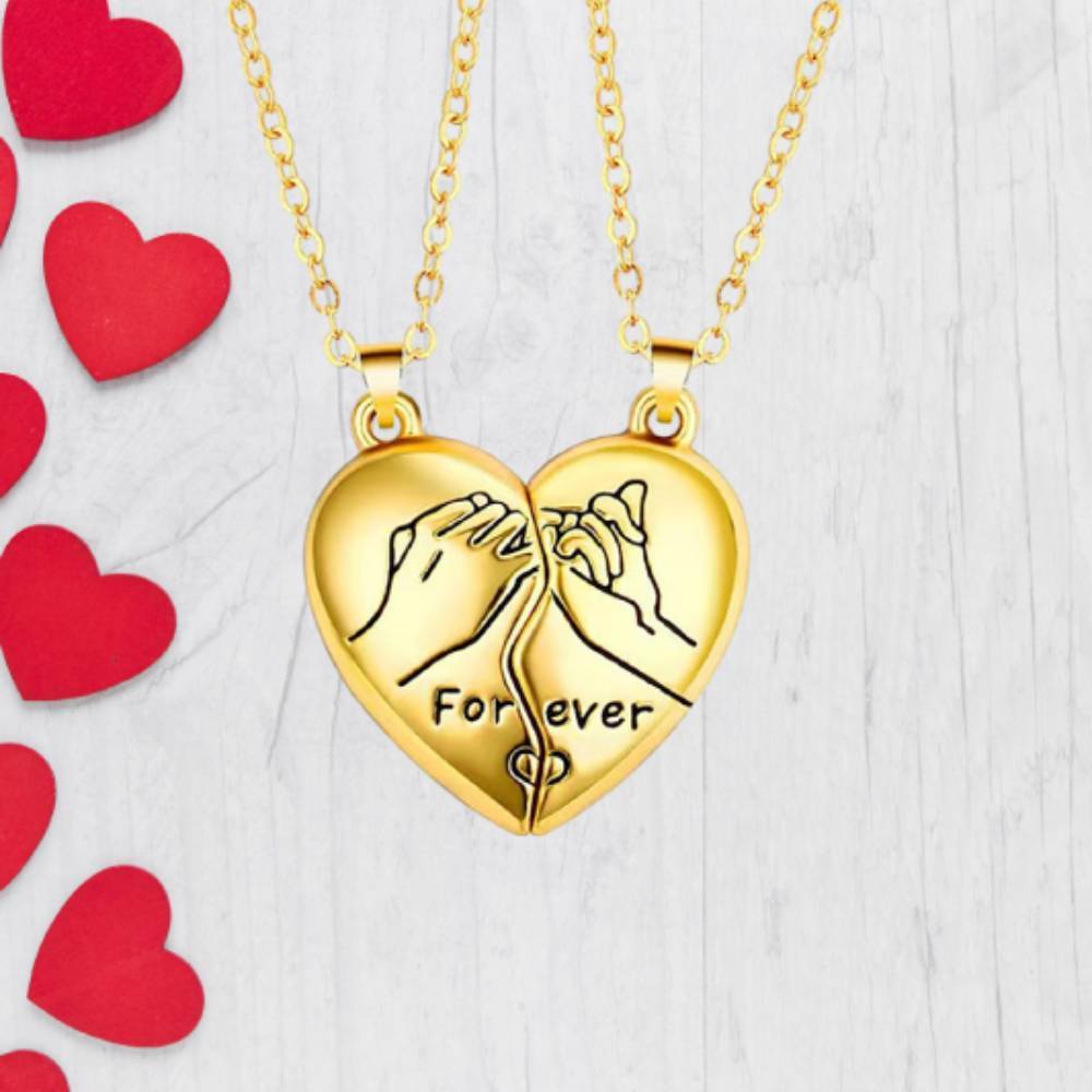 Personalized Couple Necklace Magnetic Matching Pinky Swear Necklaces for Couples Valentine's Gift for Lover - yournamenecklaceau