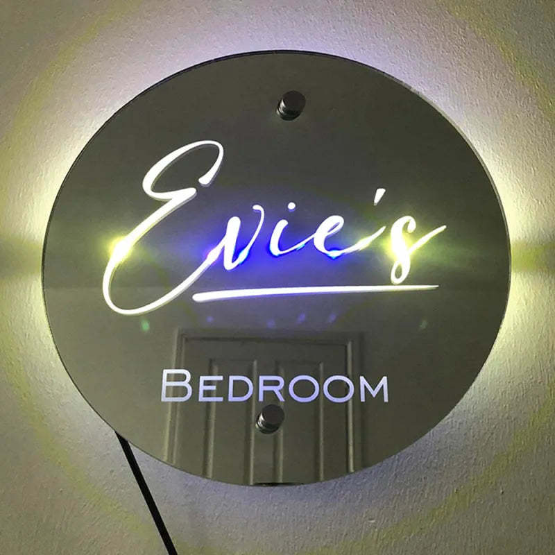 Personalized Name Mirror Sign Optional Templates Neon Sign With LED Lights Custom Text Multicolor Glow Wall Decor Gift for Family - yournamenecklaceau