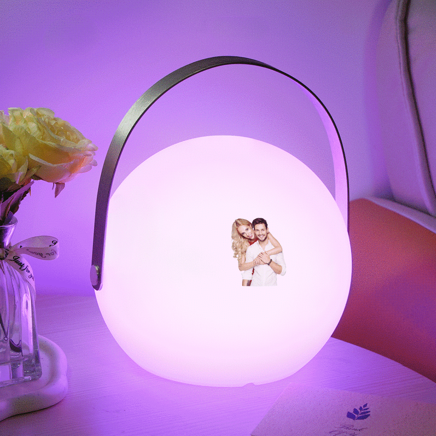 Personalized Photo LED Lamp Colorful Round Hand Night Light - yournamenecklaceau