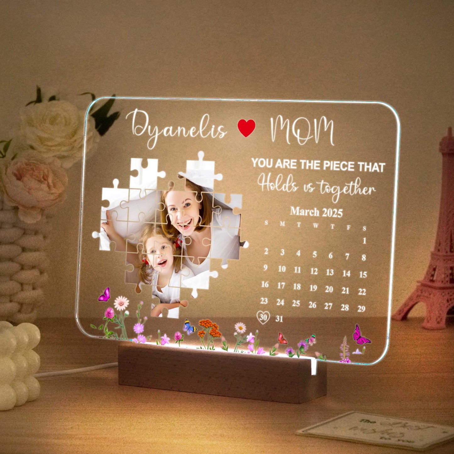 You Are The Piece That Holds Us Together Light Frame Mother's Day Gifts Personalized Gift - NameNecklaceAU