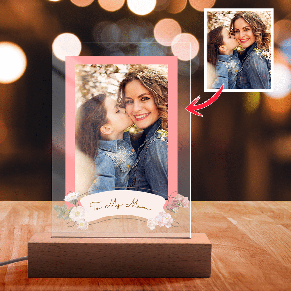 Custom Photo Engraved Night Light Creativity Gifts for Mom - yournamenecklace