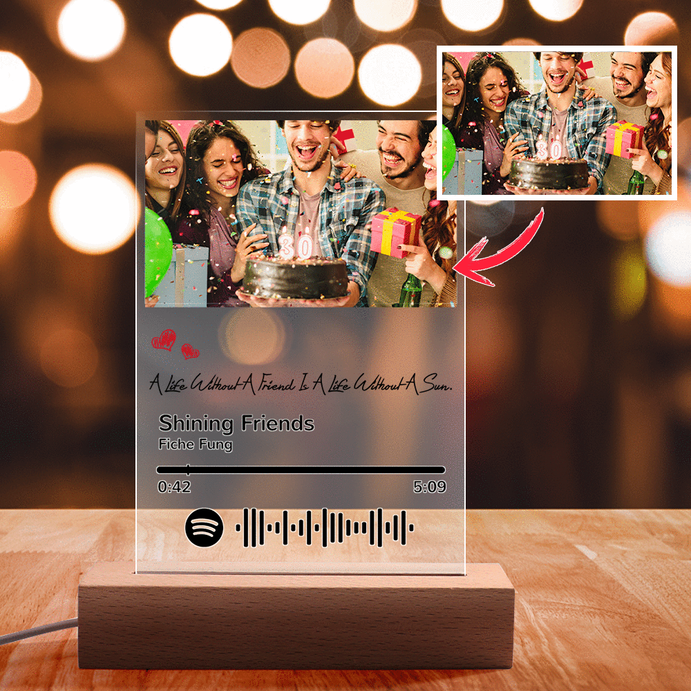 Scannable Spotify Code Night Light Photo Engraved Creativity Gifts for Friends us