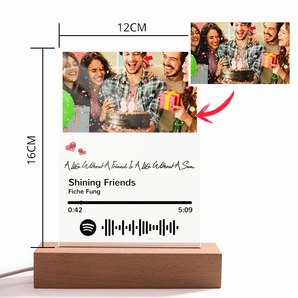 Scannable Spotify Code Night Light Photo Engraved Creativity Gifts for Friends us