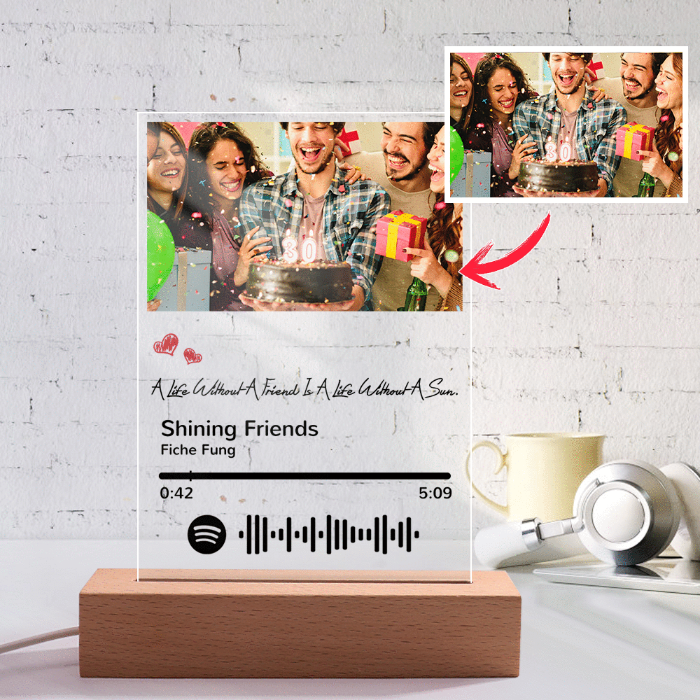 Scannable Spotify Code Night Light Photo Engraved Creativity Gifts for Friends us