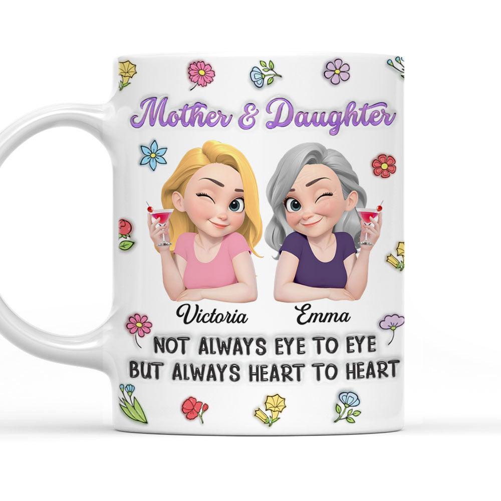 Personalized Mother and Daughter Coffee Mug Cartoon Character Ceramic Cup Gift for Mom Custom Name Mug - NameNecklaceAU