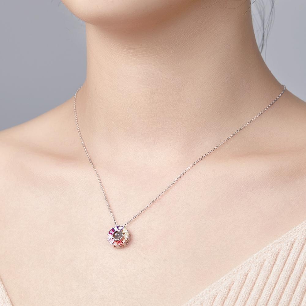 925 Sterling Silver Projection Photo Love Necklace Personalized Projective Pendant Gift for Her - yournamenecklaceau
