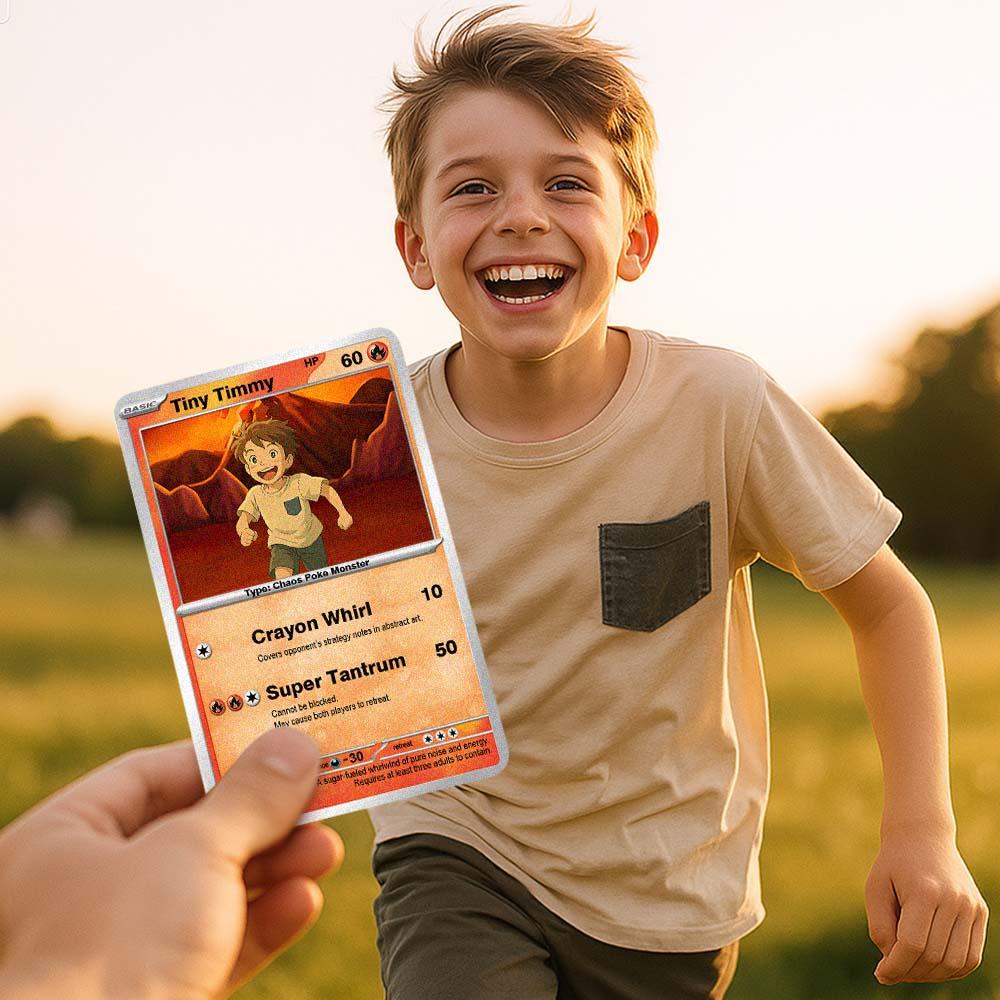 Custom Trading Card for Kids – Personalized Cartoon Gift from Photo – Fun Gift for Boys