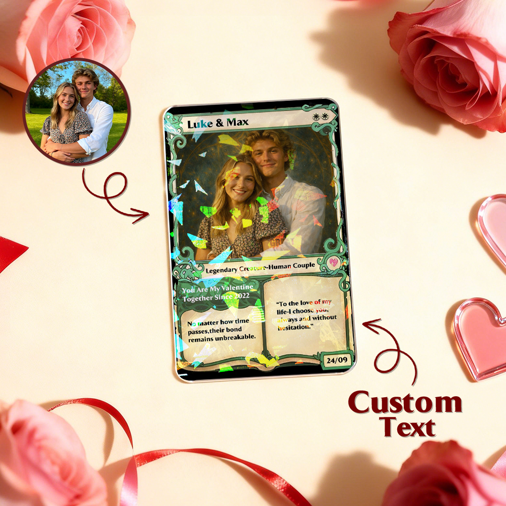 Custom MTG Anime Card Personalized Magic Card Fantasy Game Anime Card Valentine's Day Gift for Couple - NameNecklaceAU