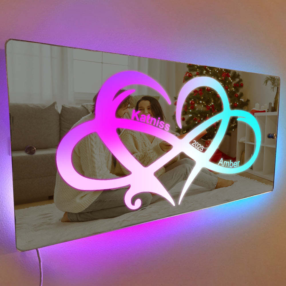 Personalized Name Infinity Love Mirror Light Couple Gift - yournamenecklaceau