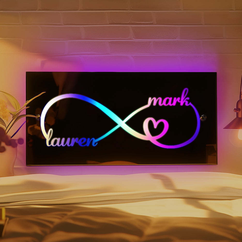 Custom Name Mirror Light Personalized Couple Christmas Gift - yournamenecklaceau