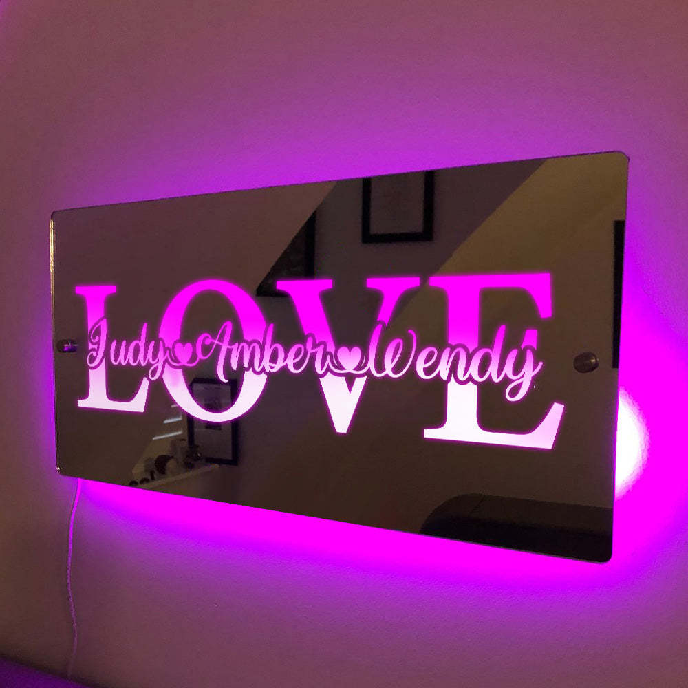 Custom Name Mirror Light Custom Light Love Gift for Couple - yournamenecklaceau