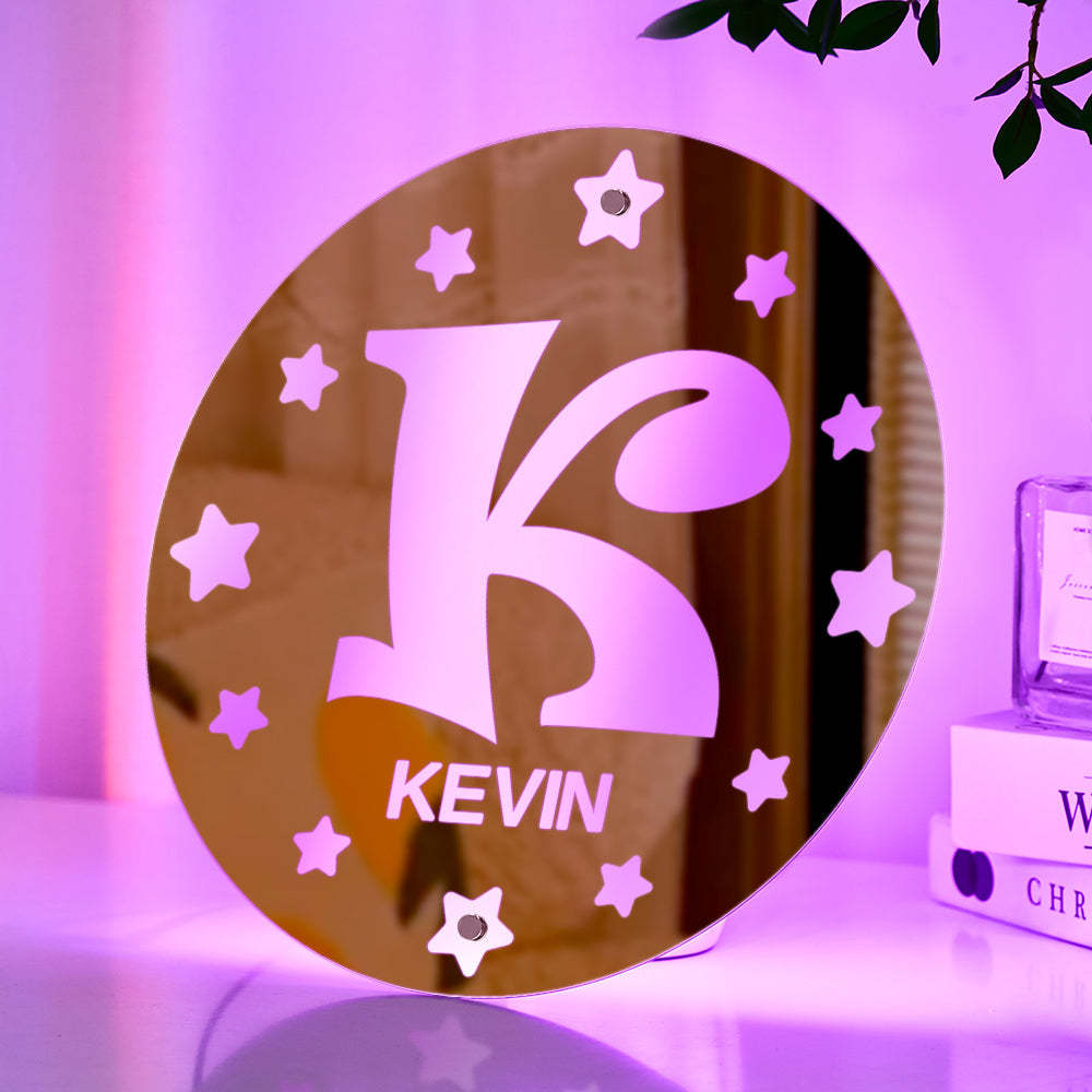 Personalized Custom Mirror Light Name Letter Night Light - yournamenecklaceau