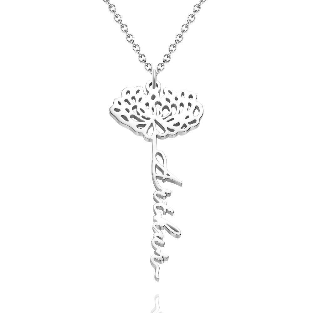 Custom Engraved Necklace Rose Shape Memorial Gift-Rose Gold - yournamenecklace