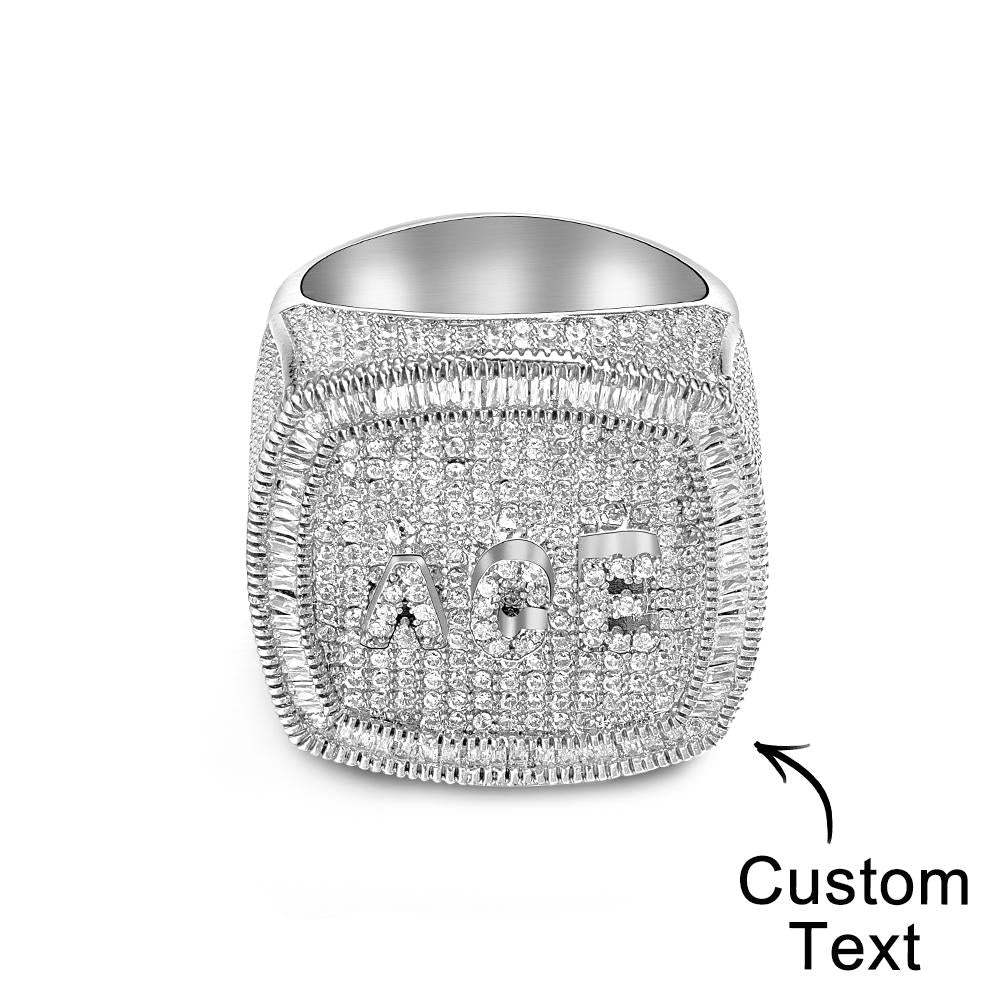 Custom Name Hip Hop Ring Personalized Trendy Inlaid Zircon Ring Gifts For Him - yournamenecklaceau