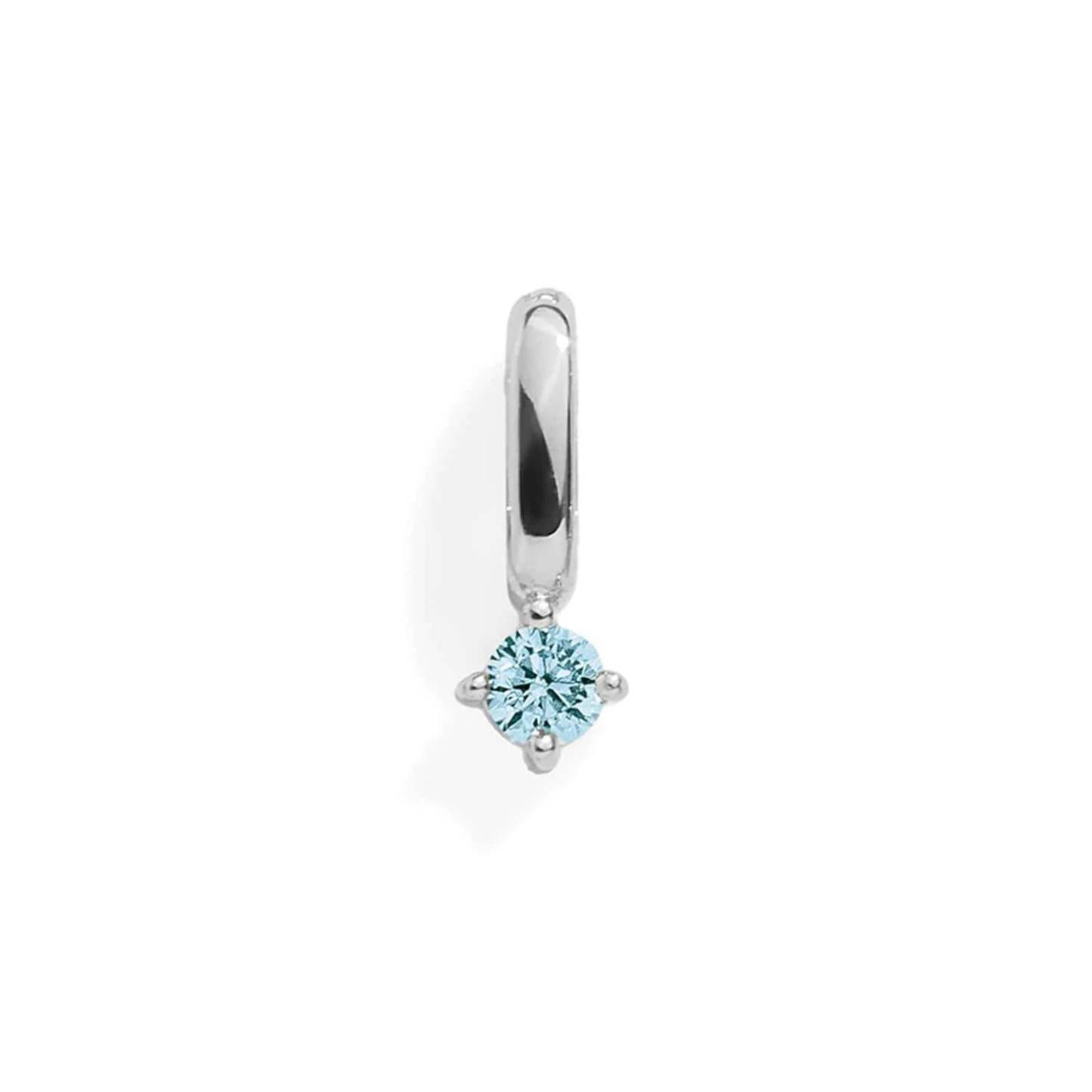 BLUE ZIRCON CHARM - SILVER - yournamenecklaceau