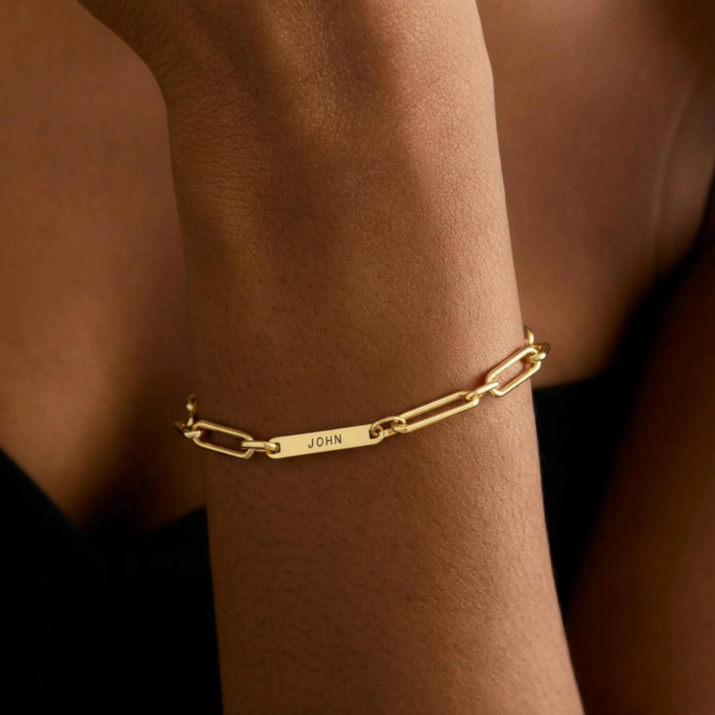 Personalised  Couples' Name Link Bracelet Custom Name Engraved Bracelet  Timeless Link Chain Bracelet Gift for Her/Him - NameNecklaceAU