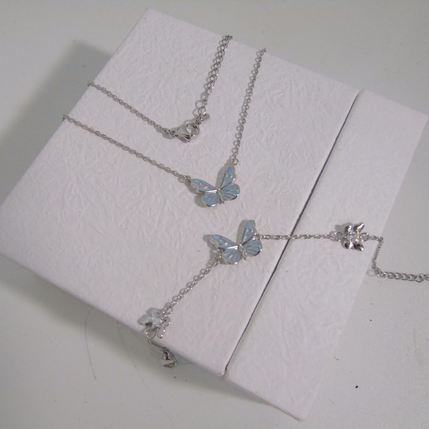 Glow in the Dark Butterfly Necklace Luminous Blue Butterfly Choker Chain For Women Girls - NameNecklaceAU
