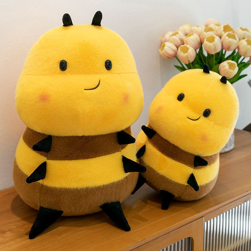 Cute Bee Plush Toy Stuffed Animal Pillow Soft Bumble Bee Plush Toy Stuffed Animal Cushion Decorative Stuffed Animal Pillow - NameNecklaceAU