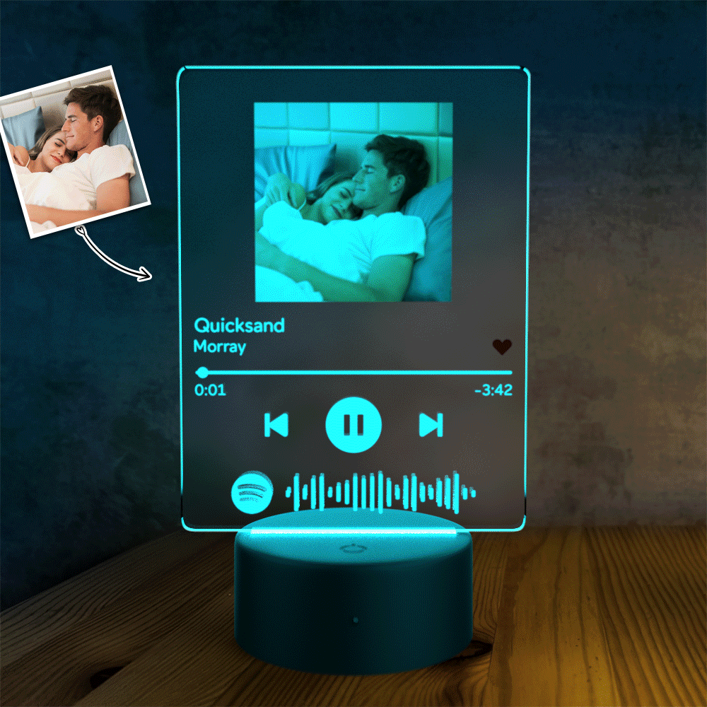 Customized Spotify LED light lamp Music Song Plaque Wedding Gift Valentines Day Gift - yournamenecklace