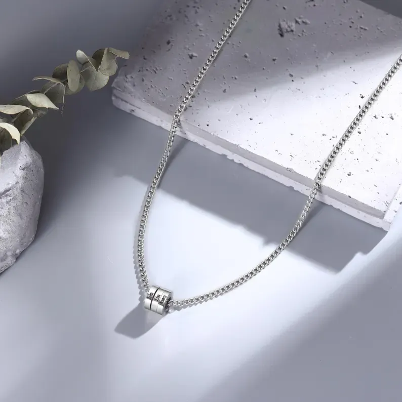 Custom Family Jewelry  Necklace with Kids’ Names Personalized Men’s Name Pendant Engraved Valentine’s Gift for Him - NameNecklaceAU