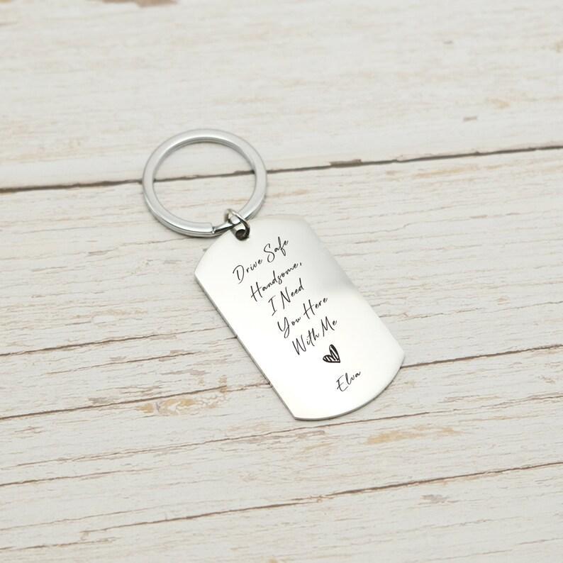 Custom Drive Safe Keychain,I Need You Here With Me,Personalise Photo Keyring,Gift For Boyfriend or Husband,Valentine's Day Gifts,Anniversary - NameNecklaceAU
