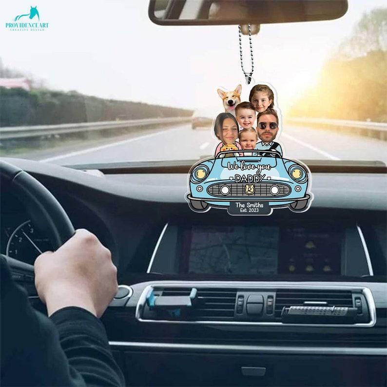 Custom Photo Drive Safe Daddy Ornament for Car, Personalized Birthday Gift Idea for Daddy, Customized Funny Baby Picture Acrylic Hanger - NameNecklaceAU