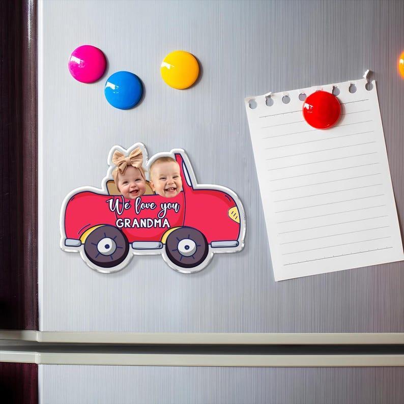 Personalized Father's Day Gifts Custom Baby Face Car Fridge Magnet, Gift For Dad, Funny Photo Drive Car Magnet - NameNecklaceAU