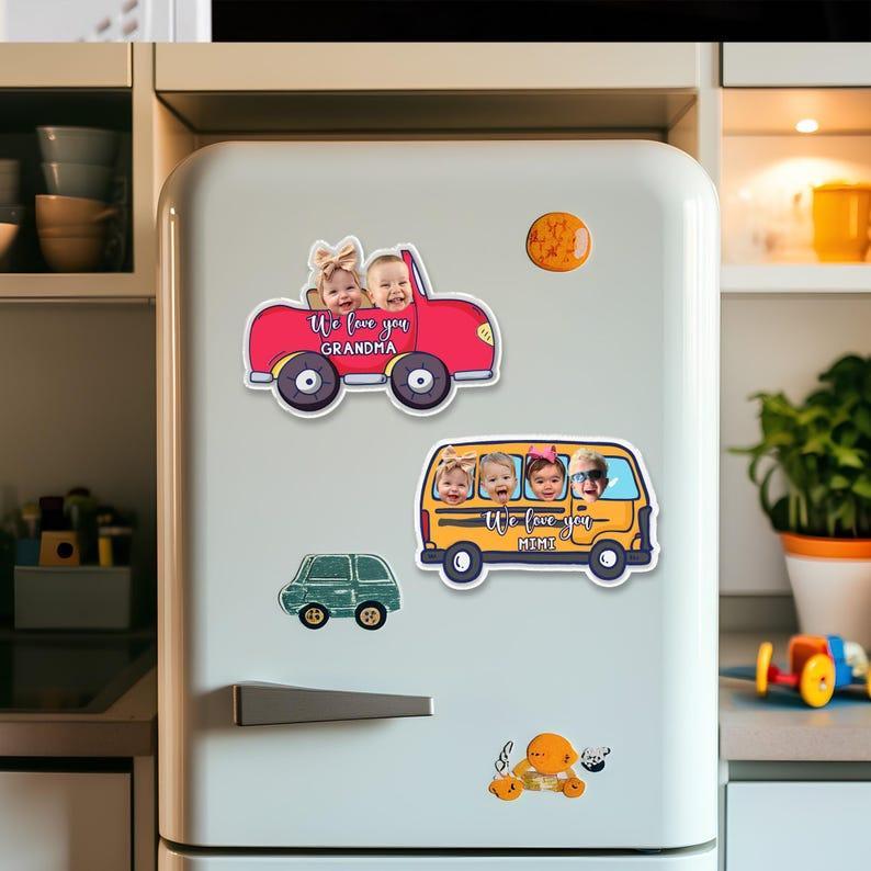 Personalized Father's Day Gifts Custom Baby Face Car Fridge Magnet, Gift For Dad, Funny Photo Drive Car Magnet - NameNecklaceAU
