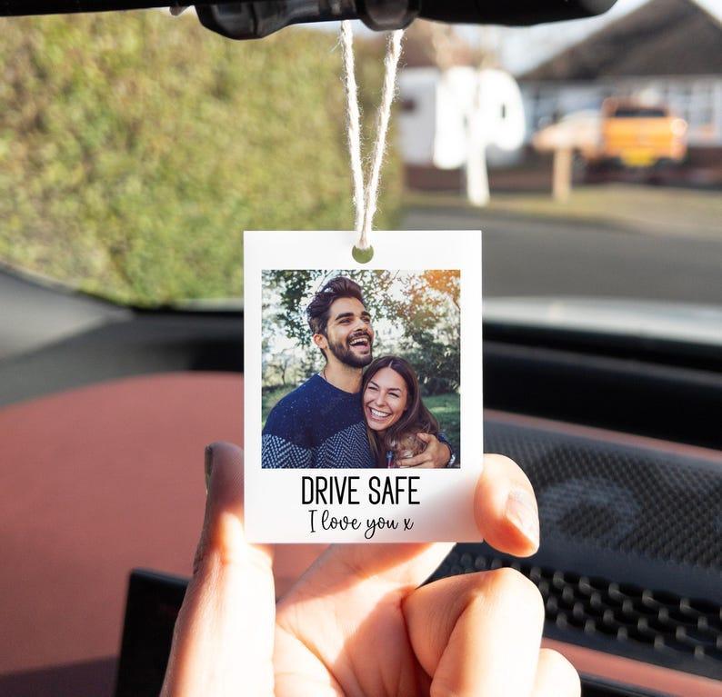 Personalised Photo Car Hanging Ornament Driving Test Pass Polaroid First Car Custom Charm Gift Drive Safe New Driver Boyfriend Girlfriend - NameNecklaceAU
