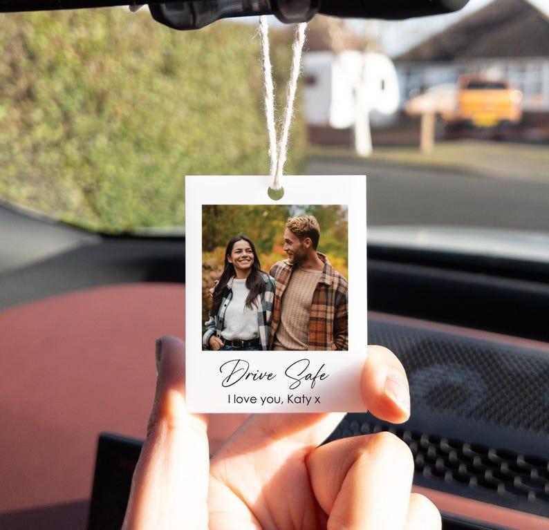 Personalised Photo Car Hanging Ornament Driving Test Pass Polaroid First Car Custom Charm Gift Drive Safe New Driver Boyfriend Girlfriend - NameNecklaceAU