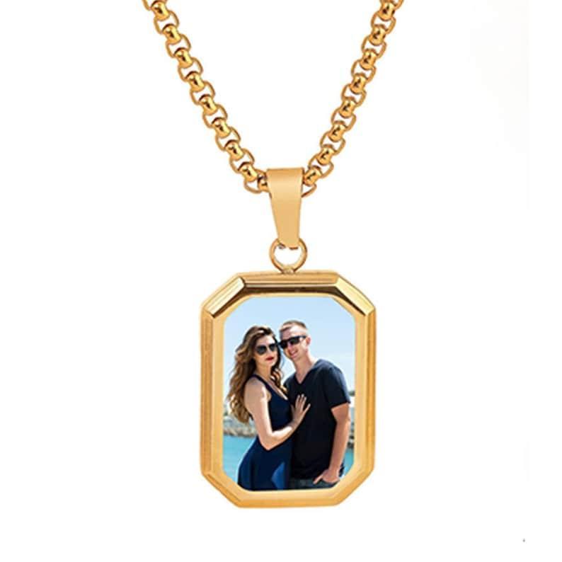 Father's Day Gifts Custom Photo Hidden Heart Magic Necklace Personalized Cold Concealed Photo Necklace Heat Reveal Picture Necklace Gifts for Him - NameNecklaceAU