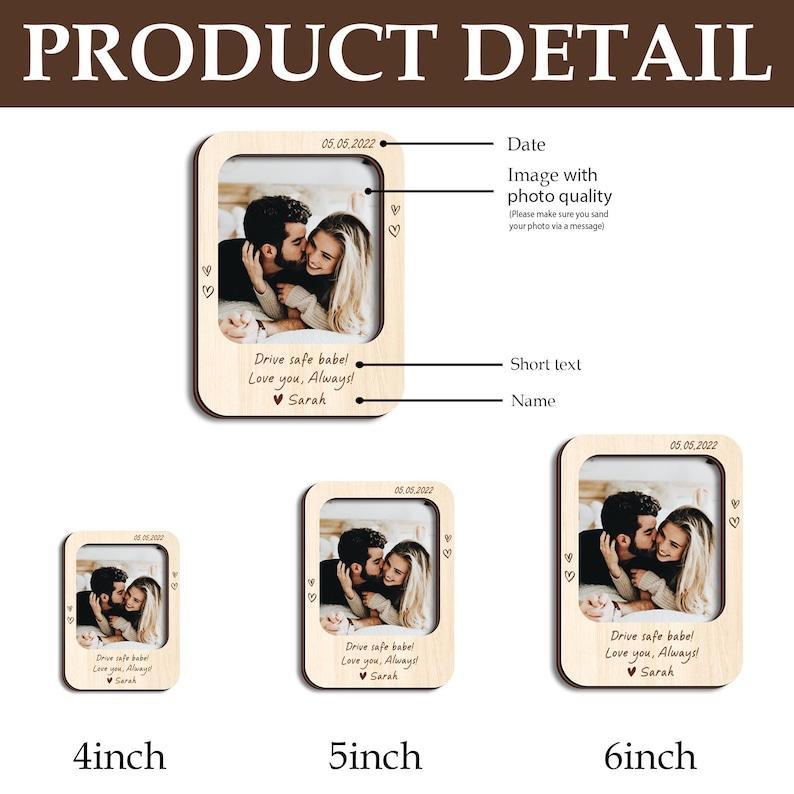 Personalized Car Visor Clip with Custom Photo | Drive Safe Gift | Valentine's Present for Boyfriend | Couple Photo Visor Decor 2025 - NameNecklaceAU