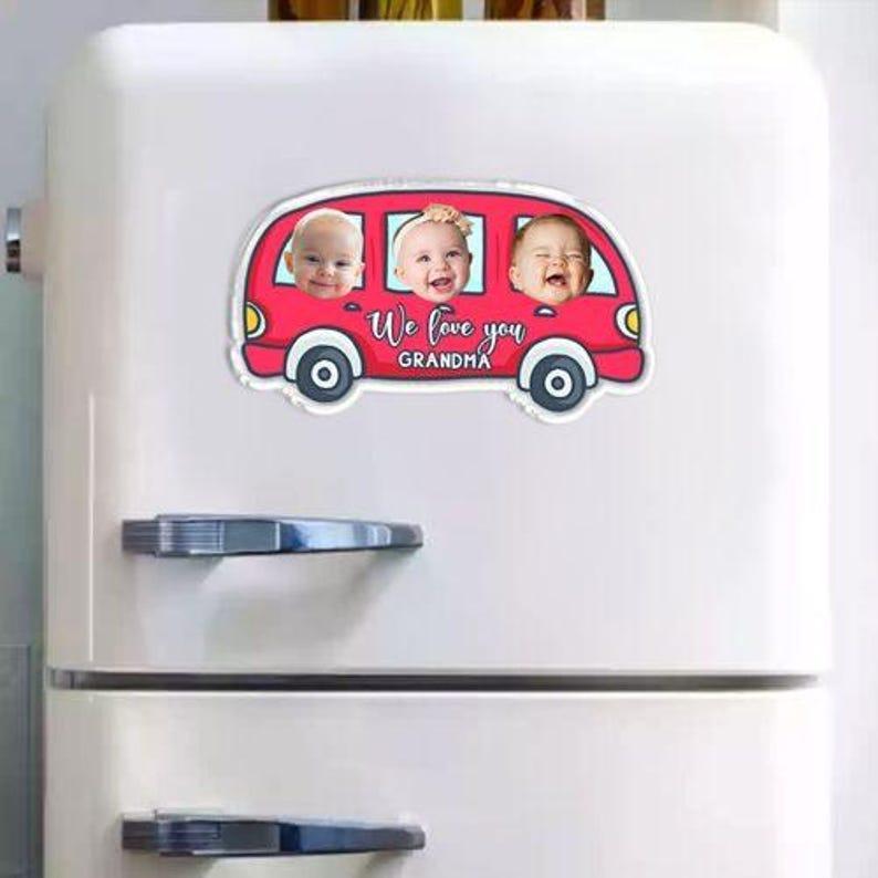 Personalized Father's Day Gifts Custom Baby Face Car Fridge Magnet, Gift For Dad, Funny Photo Drive Car Magnet - NameNecklaceAU