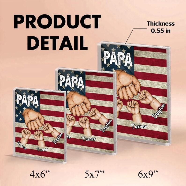 Dad And Kids Personalized Acrylic Block Plaque, Father's Day Gift for Dad, Gift for Husband, Happy Father's Day, Custom Figure Acrylic Block - NameNecklaceAU