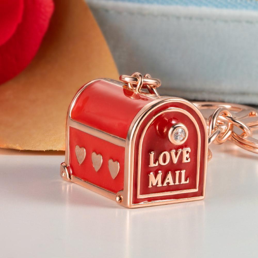 Personalized Openable Love Mail Mailbox Design Bag Charm Keychain Custom Love Letter and Text Hidden Message Key Ring Romantic Surprise Gift for Lover - NameNecklaceAU