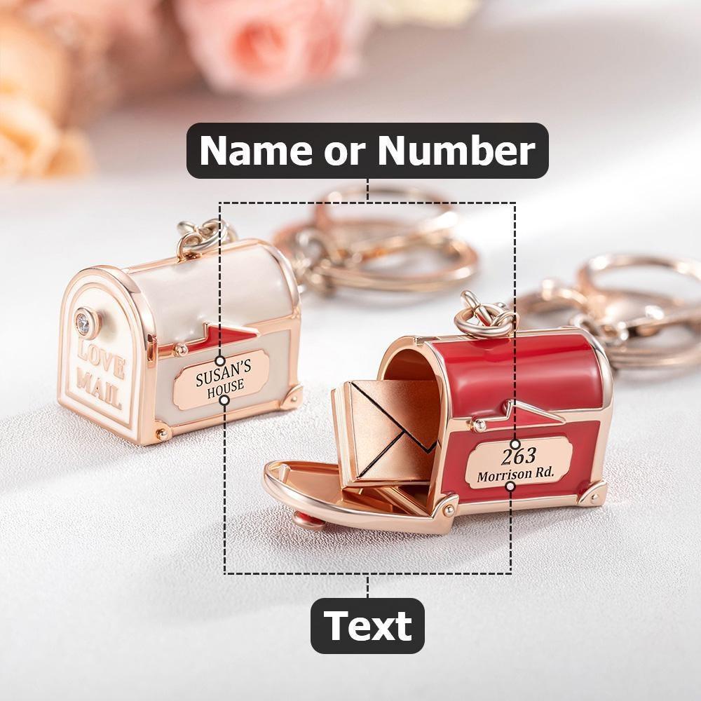 Personalized Openable Love Mail Mailbox Design Bag Charm Keychain Custom Love Letter and Text Hidden Message Key Ring Romantic Surprise Gift for Lover - NameNecklaceAU