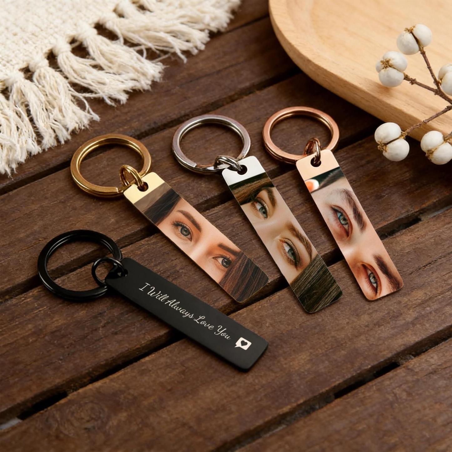 Custom Eye Keychain,Eye Love You Keychain For Him Drive Safe Keyring Romantic Gift For Boyfriend Long Distance Relationship Gift - NameNecklaceAU