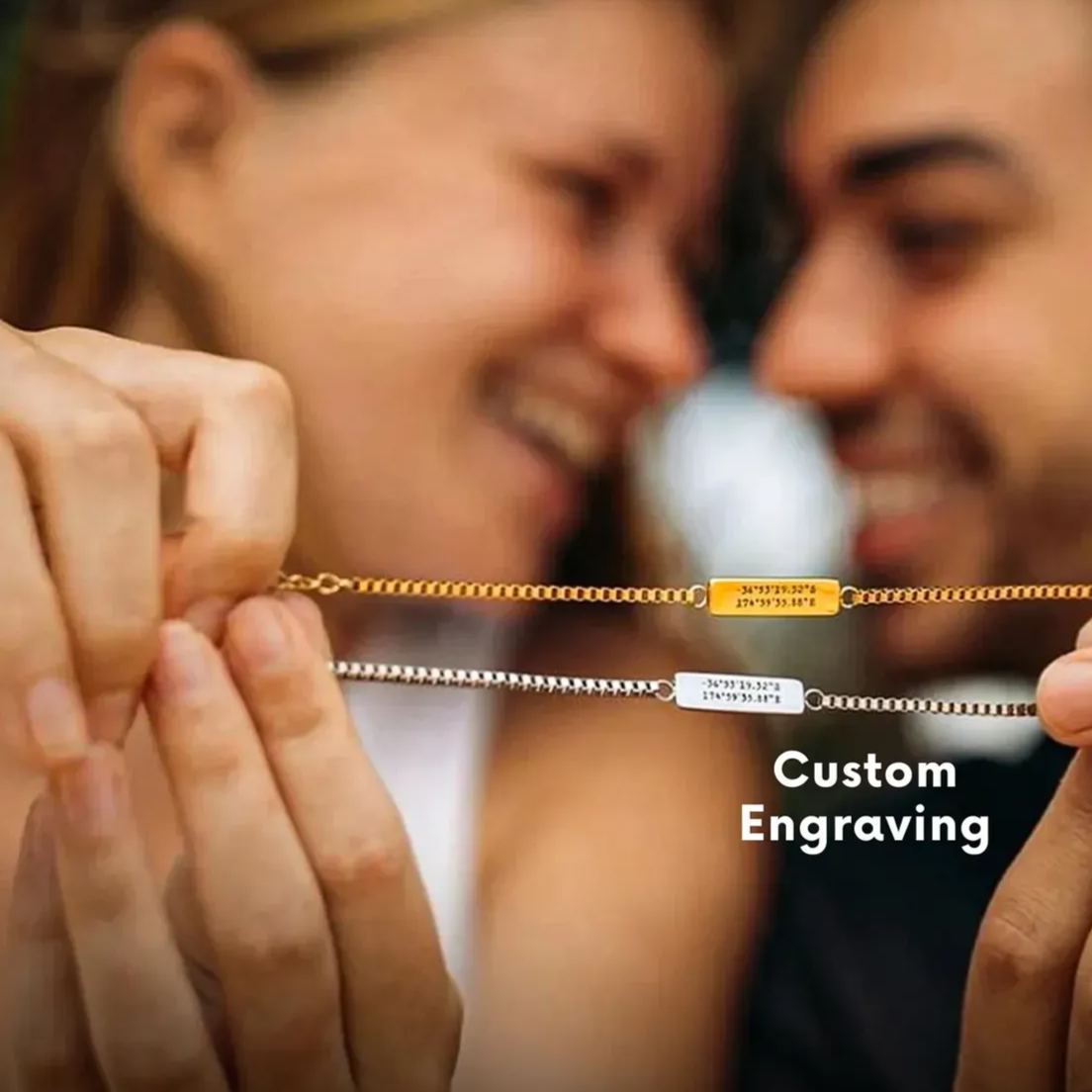 personalized  Gold and silver matching couples bracelet set-matching bracelets for couples  anniversary bracelets custom engraved jewelry