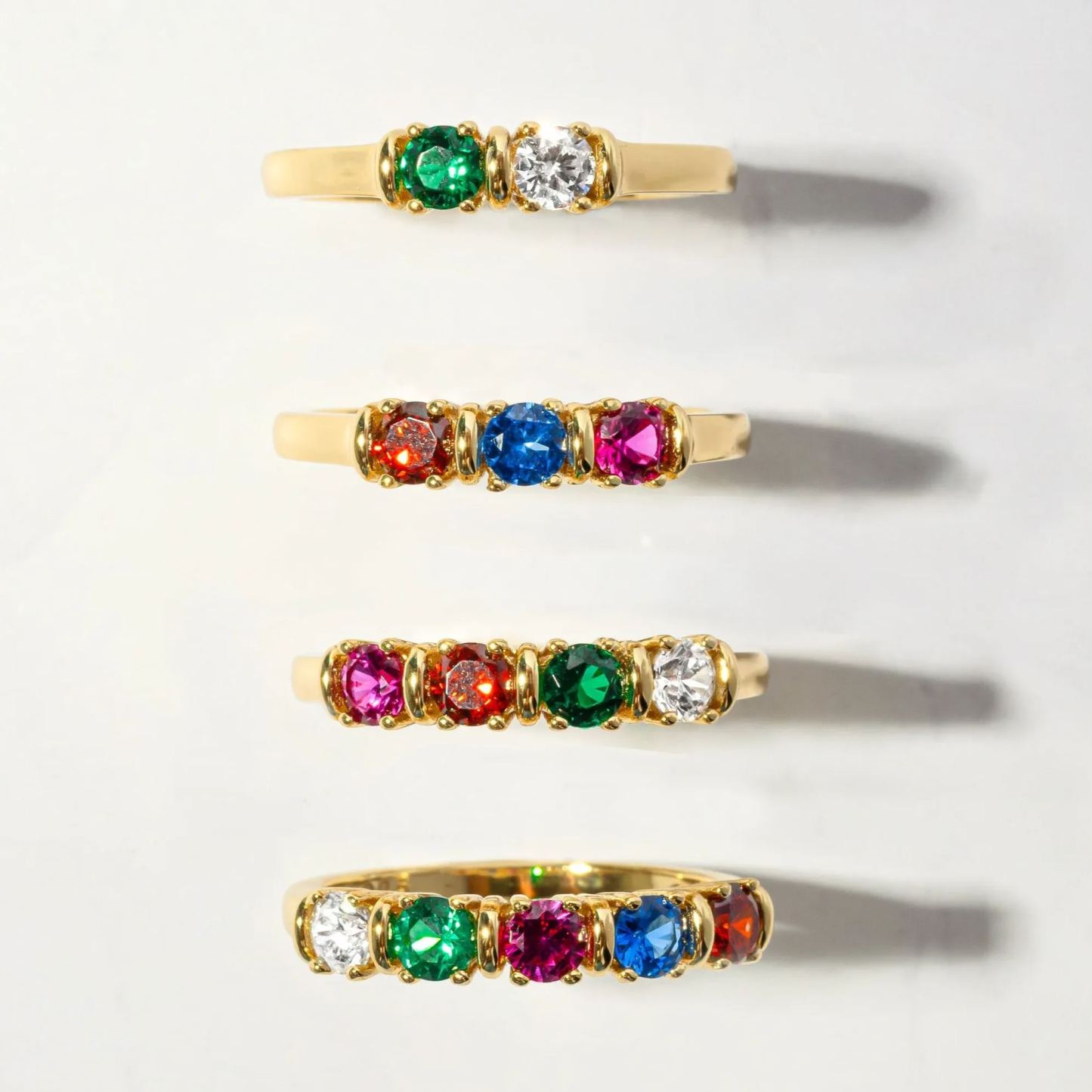 Personalized Birthstone Ring Custom Gemstone Ring Mothers Ring with Kids Birthstones Family Jewelry Gift for Mom - NameNecklaceAU