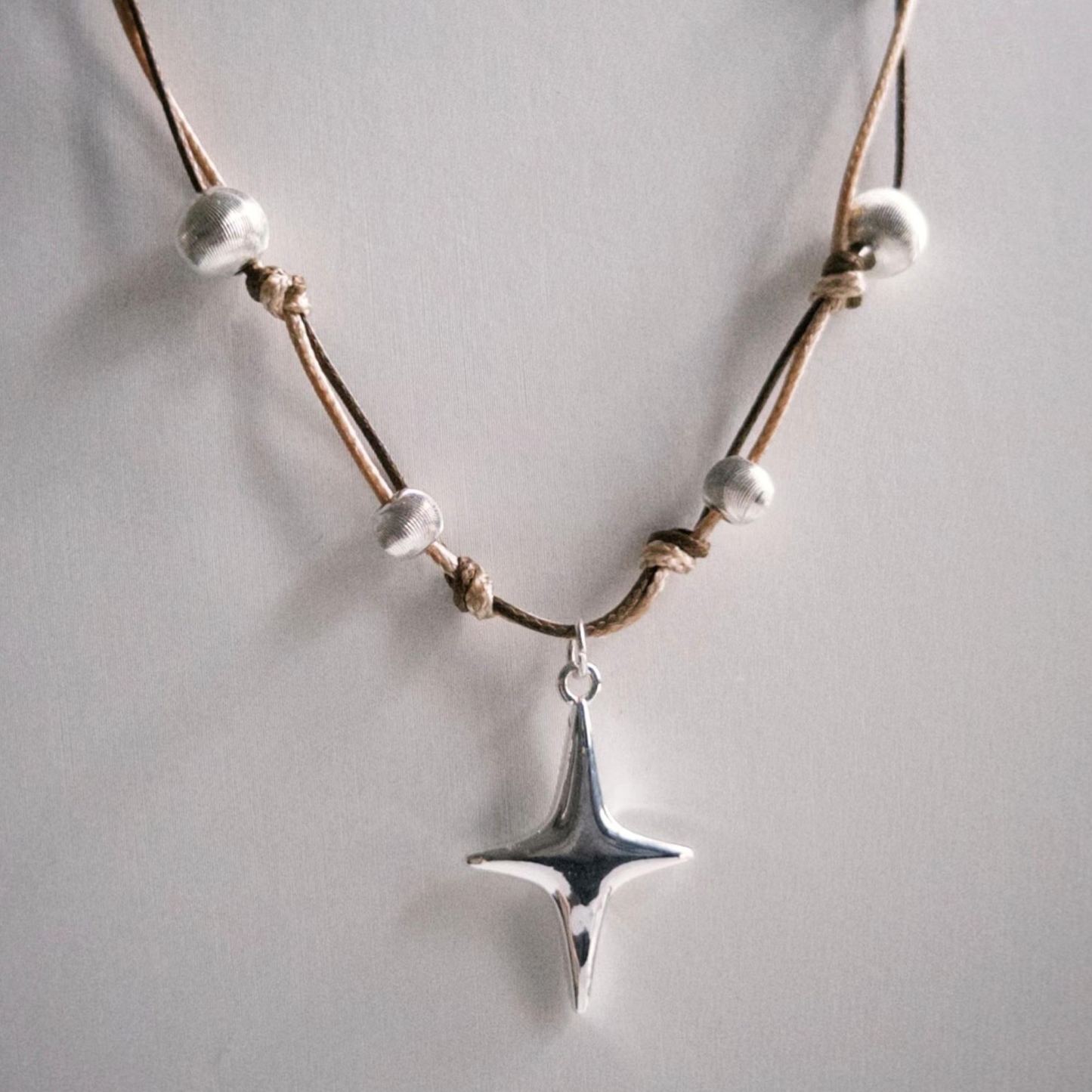 Minimalist Four Point Star Necklace Elegant Beaded Chain Choker Bohemian Holiday Jewelry for Women - NameNecklaceAU