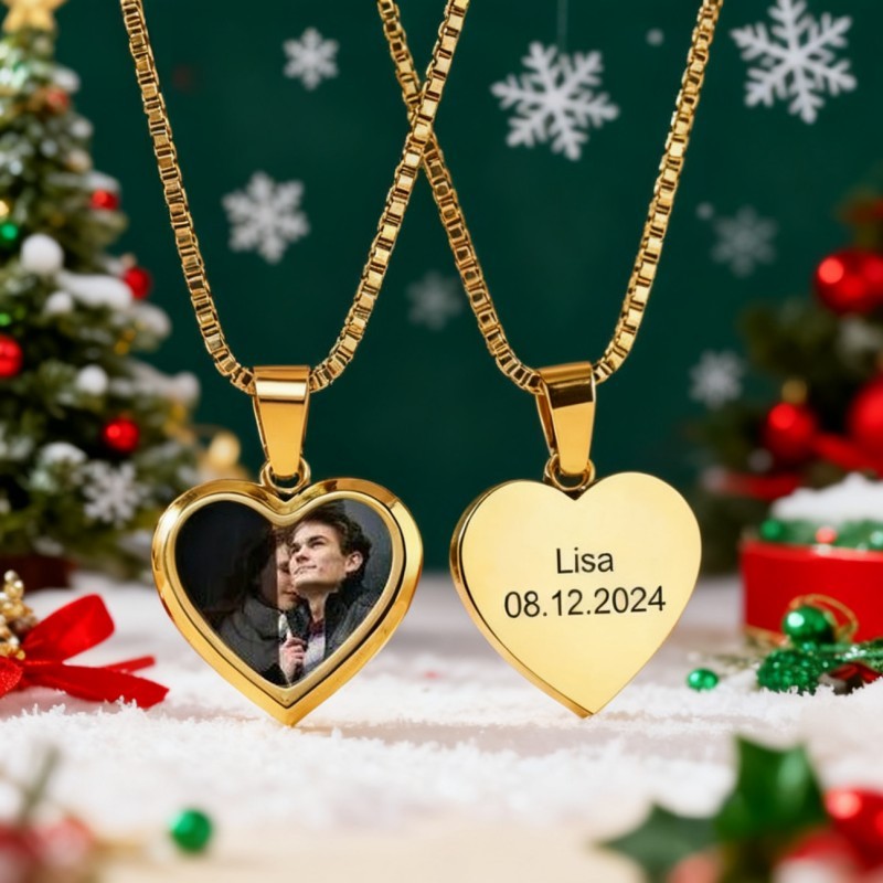 Anniversary Gifts Custom Photo Hidden Heart Magic Necklace Personalized Cold Concealed Photo Necklace Heat Reveal Picture Necklace Gifts for Her - NameNecklaceAU